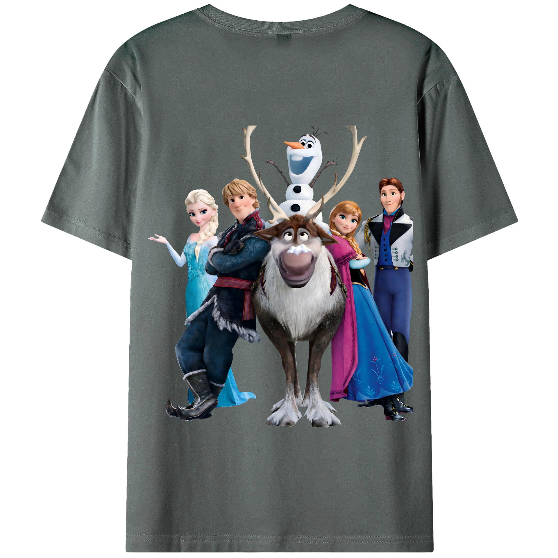 （画像用） アナと雪の女王 アンナ エルサ Frozen Anna Elsa 綿100％半袖Tシャツ（背面プリント）
